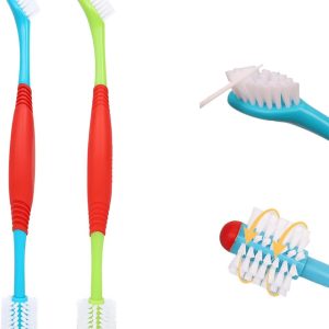 2 Pcs Dog Toothbrush Double Headed pet Toothbrush Soft 360 Degree Dog Tooth Brush Double-Headed Design Brush Head for Small and Large Dogs Cats Puppy Teeth Cleaning