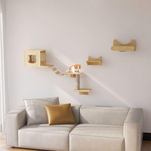 Wall-Mounted Cat Racks and Climbing Frames, Fun Climbing Landscape for Pet Cats, Space-Saving, Easy to Install(Package 1)