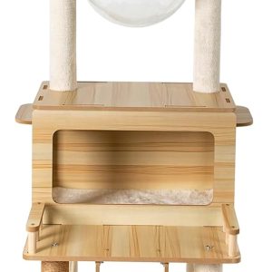 Cat Tree Tower for Indoor Cats 5-Tier Cat Tower Scratching Post Cat Climbing Frame with Climbing Steps and Swing Ball Pet Condo Cat Cage (53 * 53 * 28(cm))