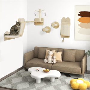 Cat Climbing Frame cat Wall Frame cat Wall Furniture Climbing Frame Perch cat Frame Set Arched Scratching Board Scratching Post Increases The Fun of Pets Suitable for Sleeping, Playing and Climbing