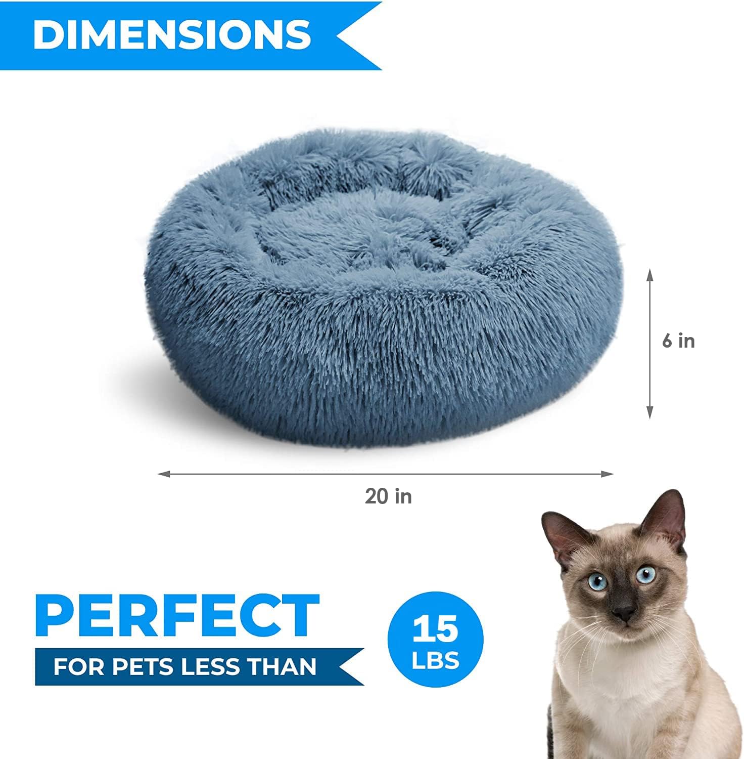 Cat Bed - Washable for Indoor Cats, Small, Large, Kitten, Small Dog - Anti-Anxiety Calming Pet Bed, Furniture, Round Nest - Image 2