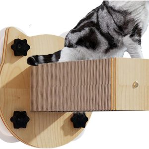 Wall Cat Climbing Frame, 4 Suction Cups Heavy Duty Cat Climbing Frame, Non-Slip Pet Supplies Scratching Board, Cat Window Shelf for Indoor Cats,A